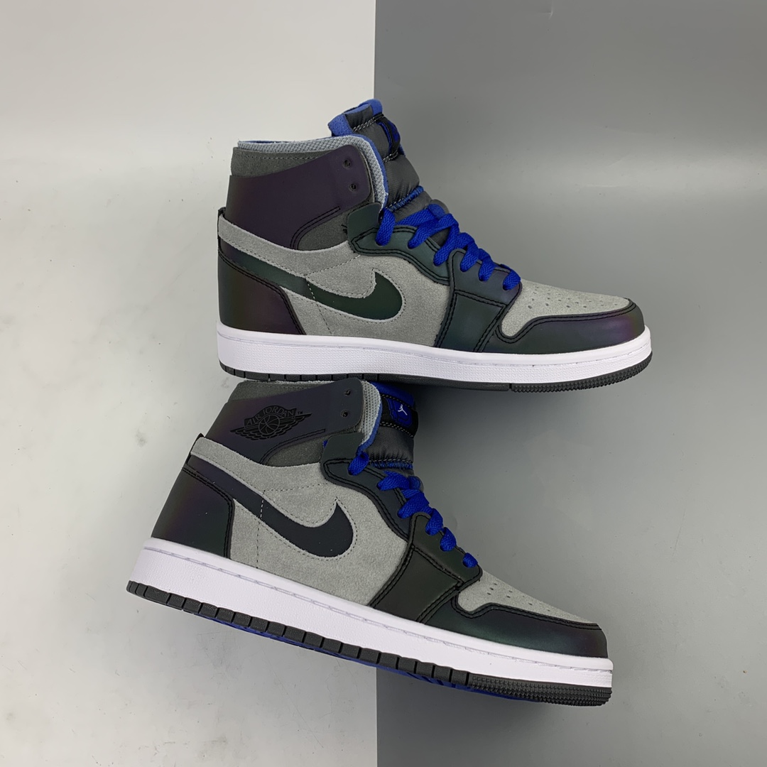 320 联乘LPL英雄联盟 x Air Jordan 1 Zoom Comfort”League of Legends”AJ1乔丹一代中帮经典复古文化休闲运动篮球鞋“英雄联盟电竞灰蓝”DD1453-001