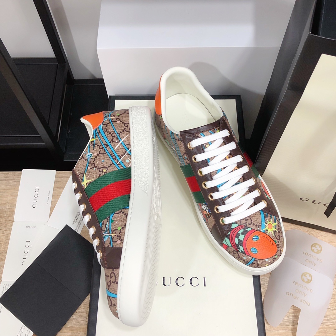 Gucci顶级版本GG情侣款小白鞋近