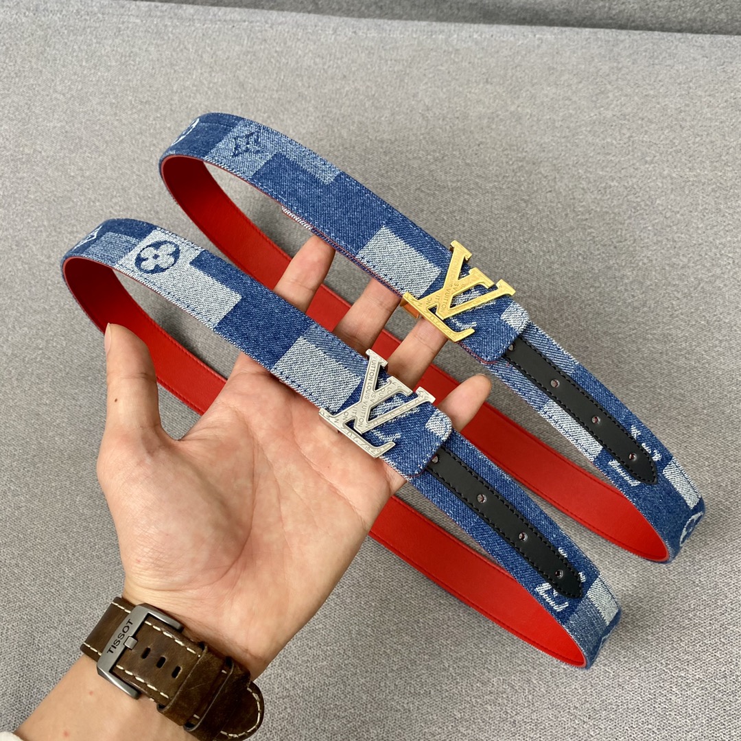 Louis Vuitton Belts Gold Women Canvas