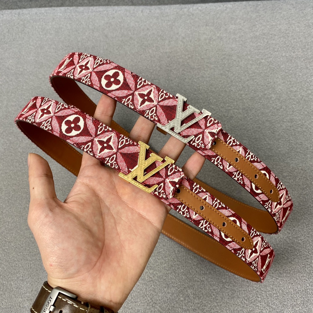 Louis Vuitton Belts Gold Women Canvas