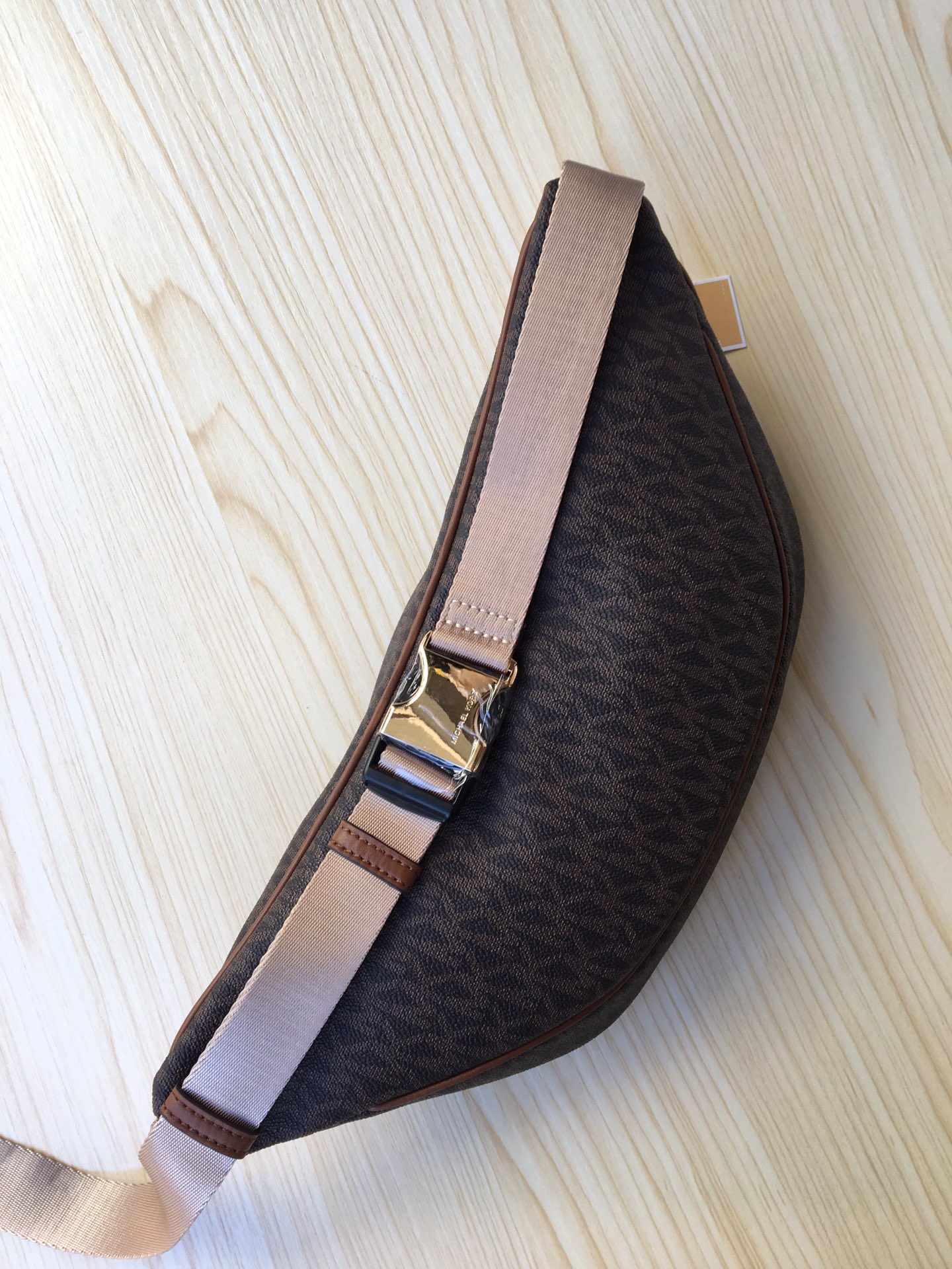 Michael Kors Michael kors mk新款 老花男女士腰包，棕色，白色，尺寸36×15×6
