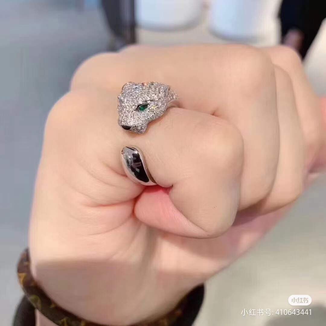 Cartier Cartier 高级珠宝系列 猎豹半钻豹子头戒指