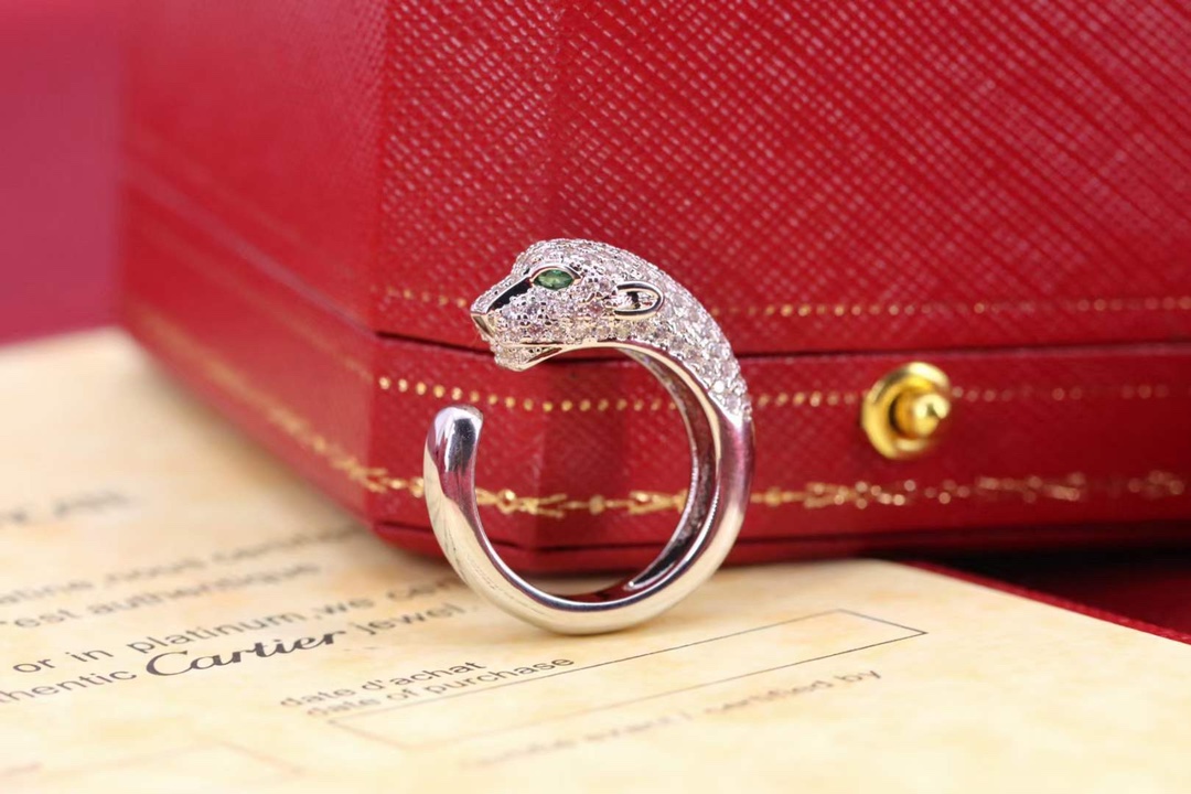 Cartier Cartier 高级珠宝系列 猎豹半钻豹子头戒指