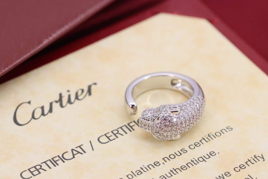 Cartier Cartier 高级珠宝系列 猎豹半钻豹子头戒指