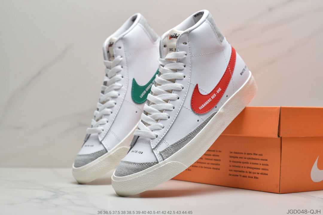 180 耐克Nike Blazer Mid '1977 Vintage”Color Code”经典开拓者高帮百搭休闲运动板鞋“皮革黑左右非对称钩子”DA2142-046