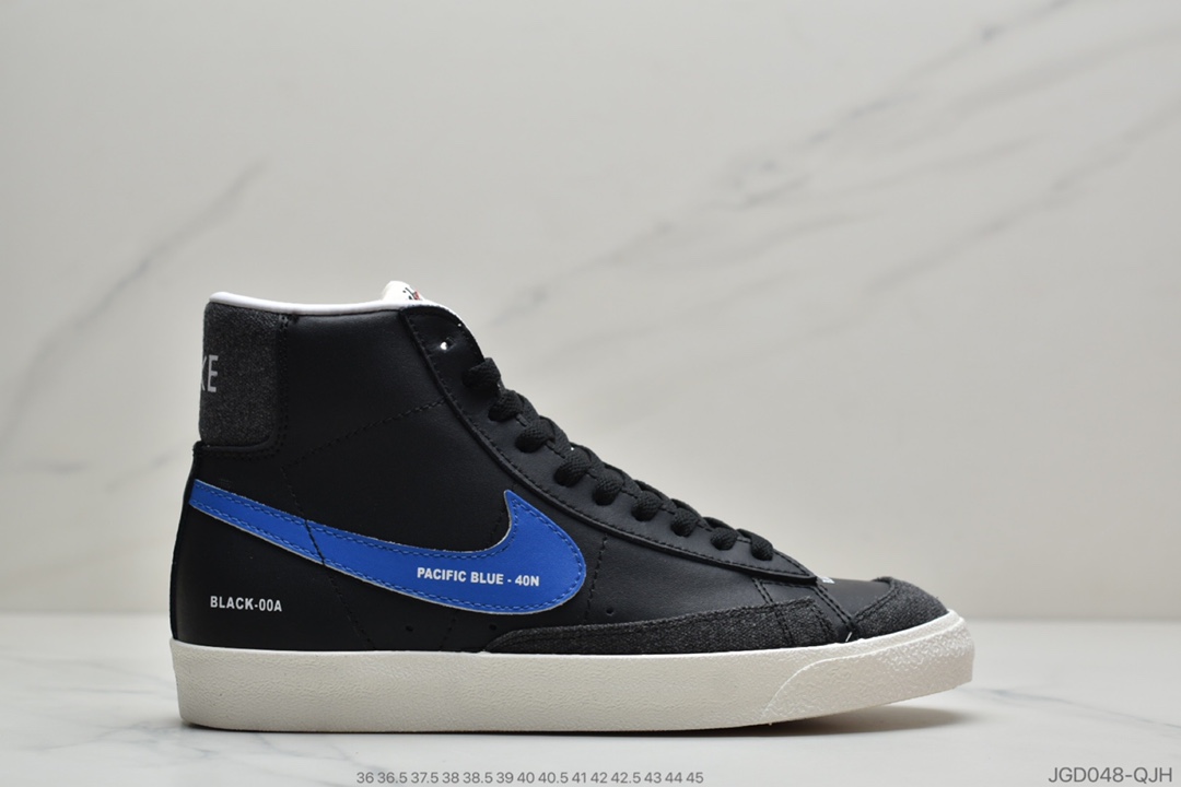 180 耐克Nike Blazer Mid '1977 Vintage”Color Code”经典开拓者高帮百搭休闲运动板鞋“皮革黑左右非对称钩子”DA2142-046