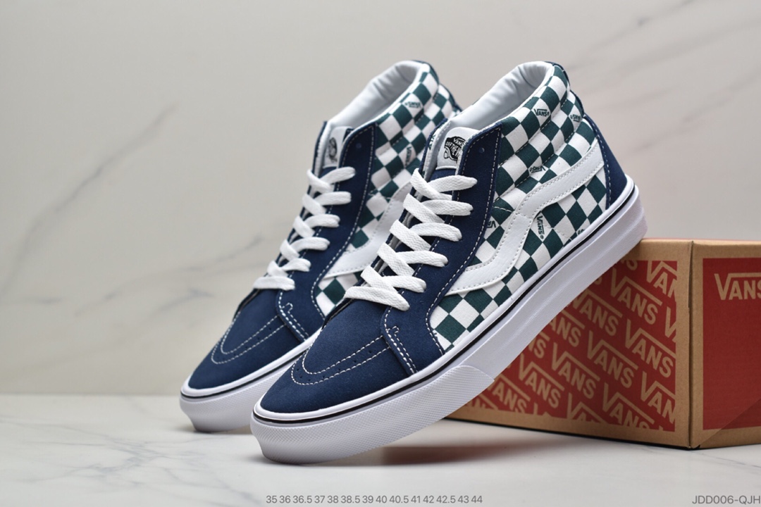 120 公司级万斯Vans SK8-Mid 中帮格子拼色  令人欲罢不能的棋盘格