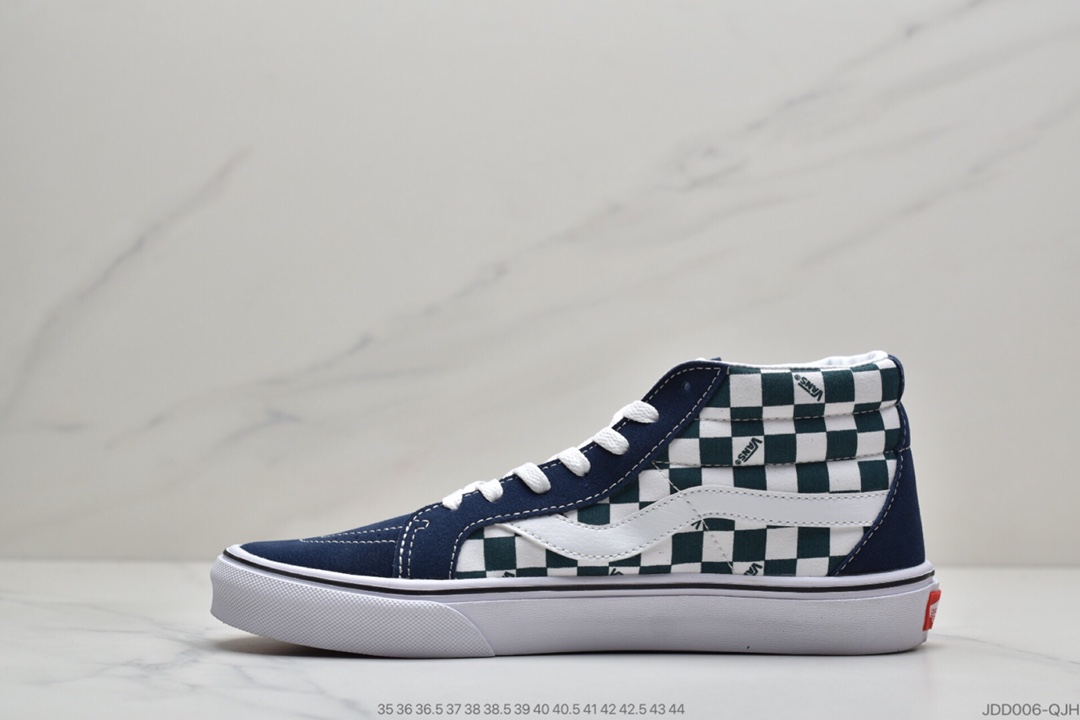 120 公司级万斯Vans SK8-Mid 中帮格子拼色  令人欲罢不能的棋盘格