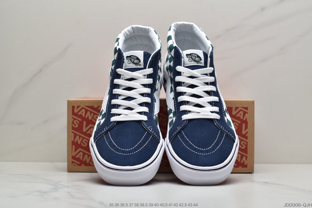 120 公司级万斯Vans SK8-Mid 中帮格子拼色  令人欲罢不能的棋盘格