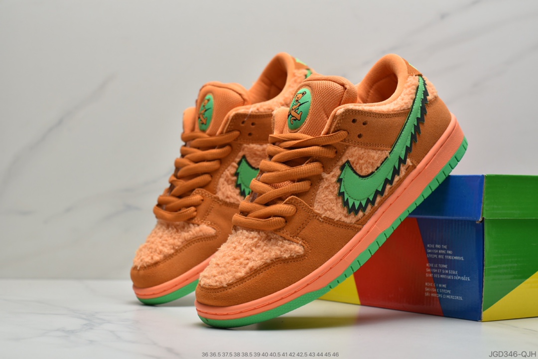 180 SB 低帮板鞋 Grateful Dead x Nike SB Dunk Low QS”Yellow Bear”扣篮系列低帮休闲运动滑板板鞋舞小熊” CJ5378-800