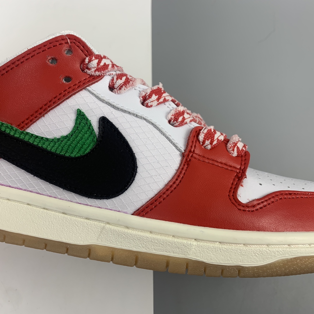 220 Frame Skate x Nk SB Dunk Low “Habibi”白红双勾 扣篮系列复古低帮休闲运动滑板板鞋 CT2550-600