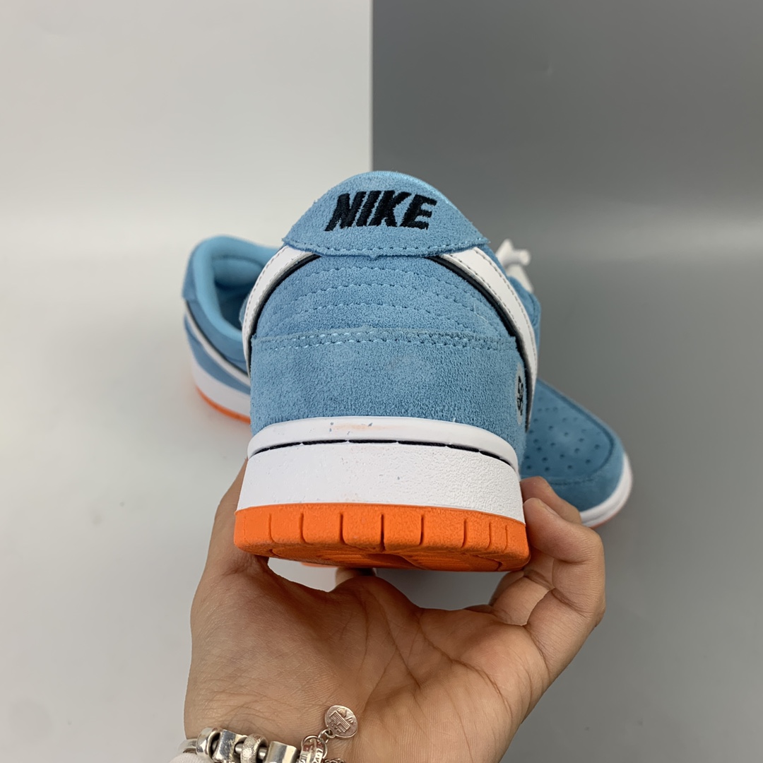 200 WE CLUB 58 x Nk SB Dunk Low Pro”Club 58 Gulf”扣篮系列低帮休闲运动滑板板鞋“麂皮浅海蓝白58”BQ6817-401