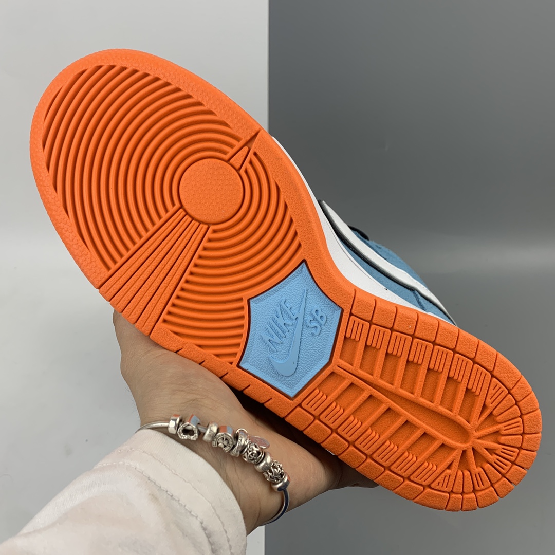 200 WE CLUB 58 x Nk SB Dunk Low Pro”Club 58 Gulf”扣篮系列低帮休闲运动滑板板鞋“麂皮浅海蓝白58”BQ6817-401