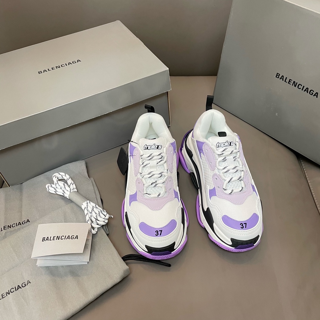 Balenciaga rosa y morado · Balenciaga 2021ss nuevo nuevo color triles zapatos deportivos para papá con suela gruesa y r…