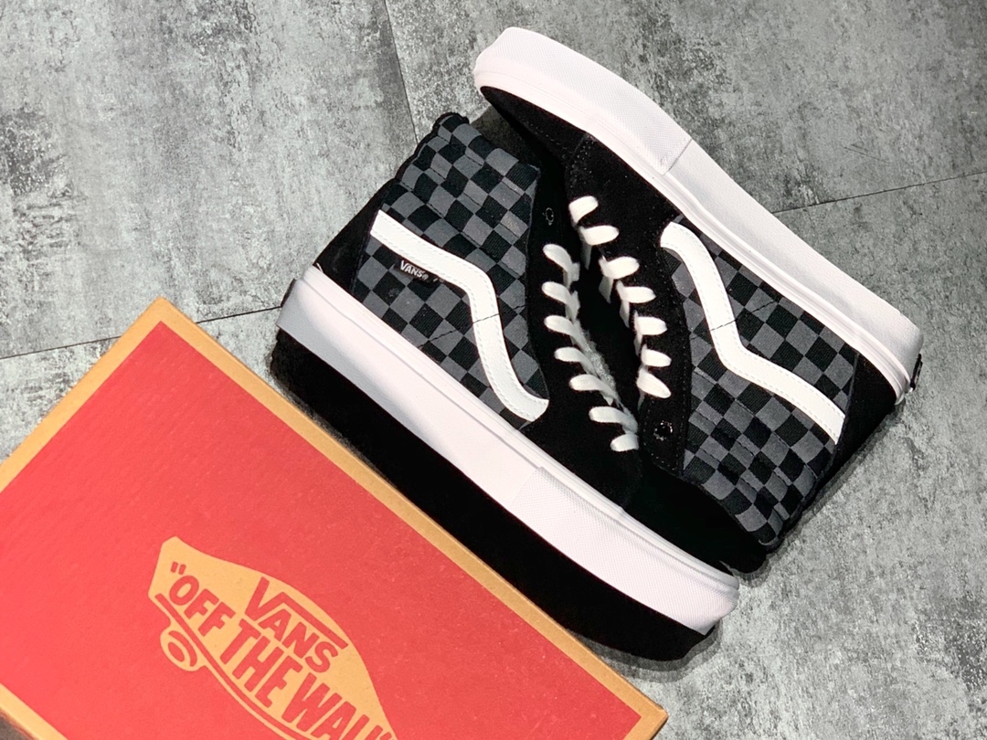 160 Vans Reflective Sk8-Hi PRO 反光棋盘格 高帮帆布休闲运动硫化“黑白棋盘反光” VN0A45JDT0E