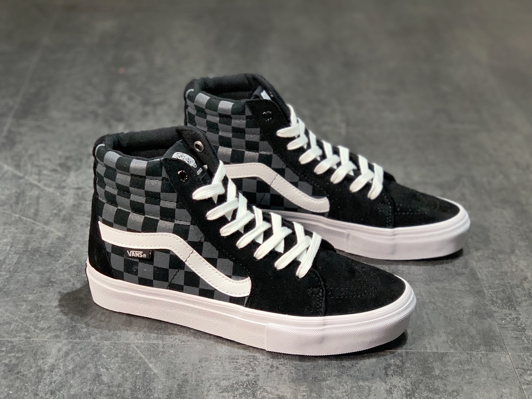 160 Vans Reflective Sk8-Hi PRO 反光棋盘格 高帮帆布休闲运动硫化“黑白棋盘反光” VN0A45JDT0E