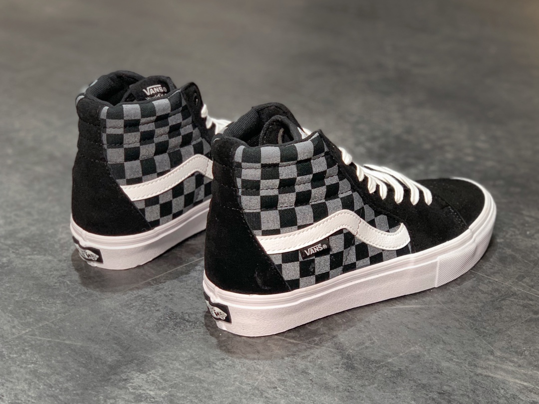 160 Vans Reflective Sk8-Hi PRO 反光棋盘格 高帮帆布休闲运动硫化“黑白棋盘反光” VN0A45JDT0E