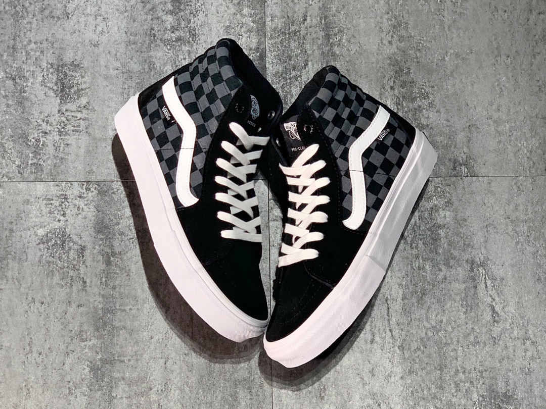 160 Vans Reflective Sk8-Hi PRO 反光棋盘格 高帮帆布休闲运动硫化“黑白棋盘反光” VN0A45JDT0E