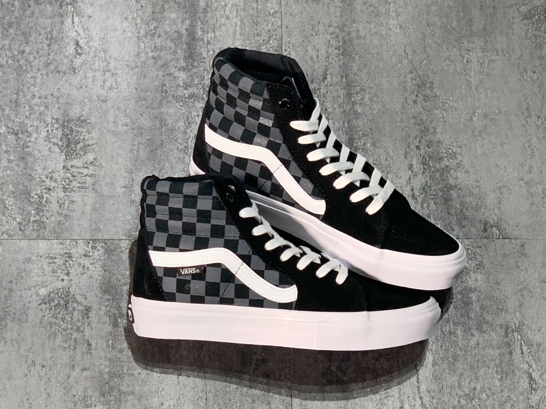 160 Vans Reflective Sk8-Hi PRO 反光棋盘格 高帮帆布休闲运动硫化“黑白棋盘反光” VN0A45JDT0E