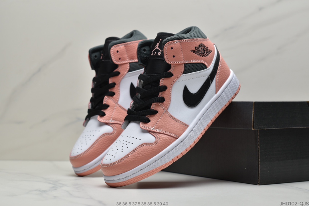 190 公司级Air Jordan 1 Mid “Pink Quartz” 中帮 粉色石英 555112-603
