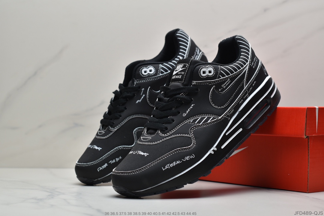 180 公司级耐克Nike Air Max 1 Sketch To Shelf “Schematic”黑线白条 CJ4286-001