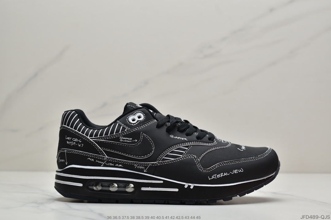 180 公司级耐克Nike Air Max 1 Sketch To Shelf “Schematic”黑线白条 CJ4286-001