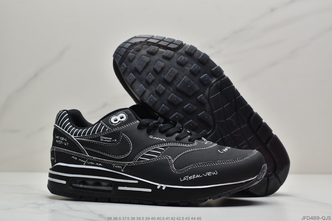 180 公司级耐克Nike Air Max 1 Sketch To Shelf “Schematic”黑线白条 CJ4286-001