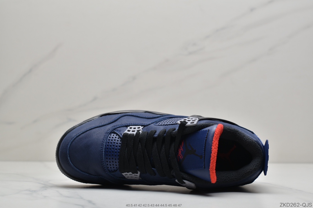 270 公司级 Air Jordan 4 WNTR”Loyal Blue”迈克尔·乔丹AJ4代中帮复古休闲运动文化篮球鞋“小阿姆黑蓝毛巾公牛”CQ9597-401