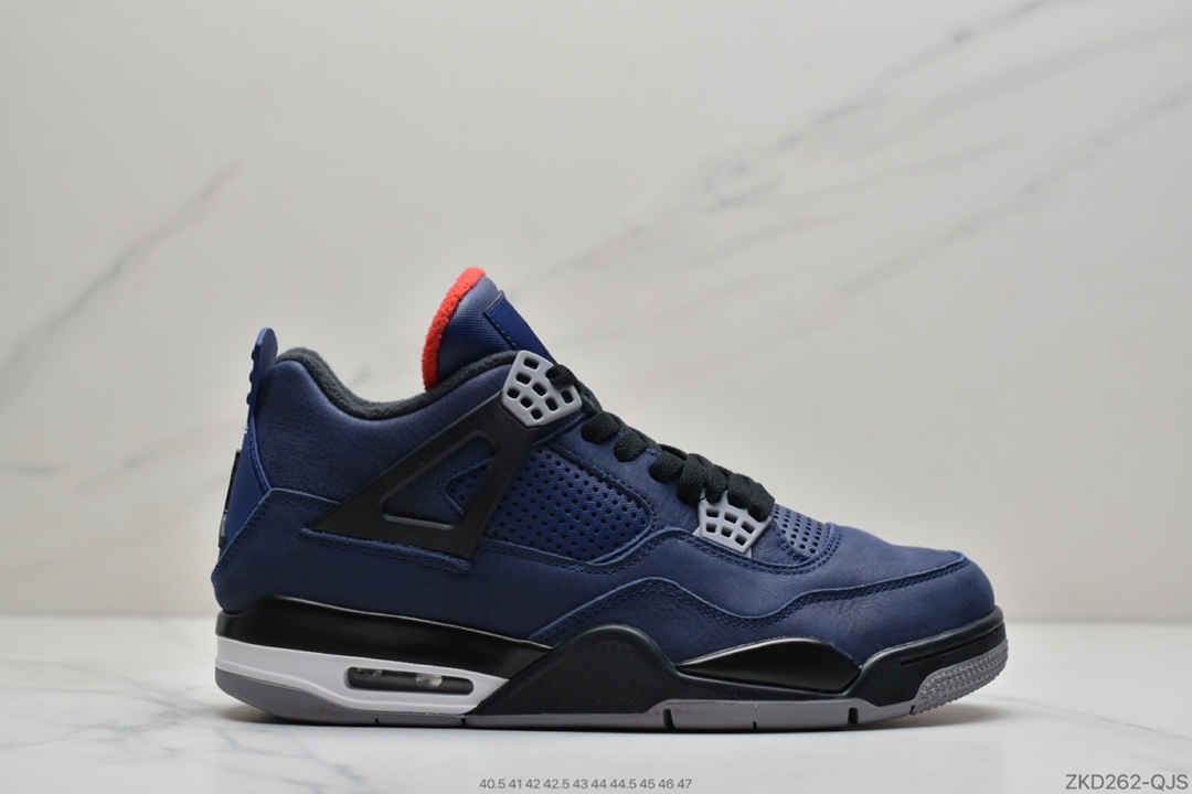270 公司级 Air Jordan 4 WNTR”Loyal Blue”迈克尔·乔丹AJ4代中帮复古休闲运动文化篮球鞋“小阿姆黑蓝毛巾公牛”CQ9597-401