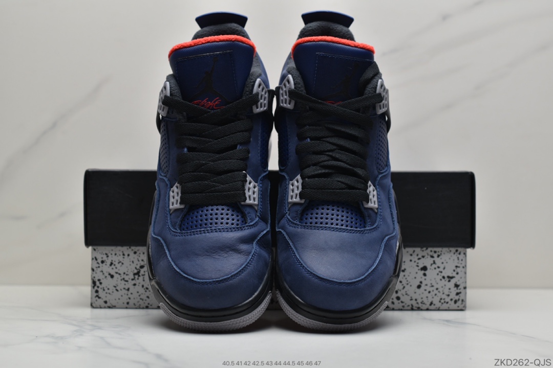 270 公司级 Air Jordan 4 WNTR”Loyal Blue”迈克尔·乔丹AJ4代中帮复古休闲运动文化篮球鞋“小阿姆黑蓝毛巾公牛”CQ9597-401