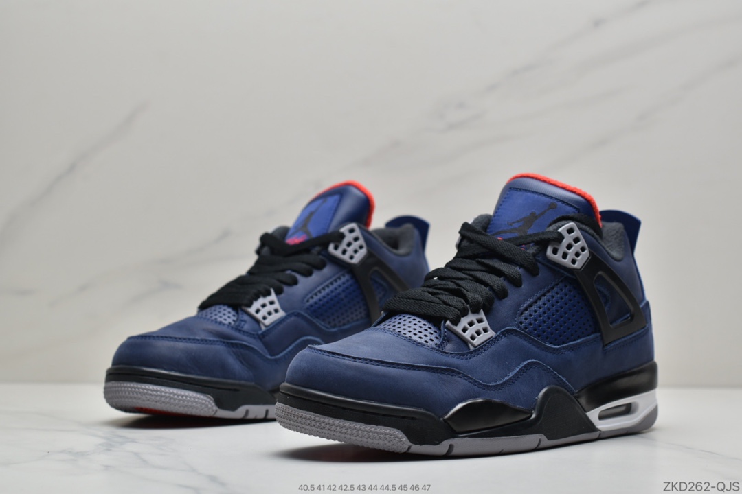 270 公司级 Air Jordan 4 WNTR”Loyal Blue”迈克尔·乔丹AJ4代中帮复古休闲运动文化篮球鞋“小阿姆黑蓝毛巾公牛”CQ9597-401