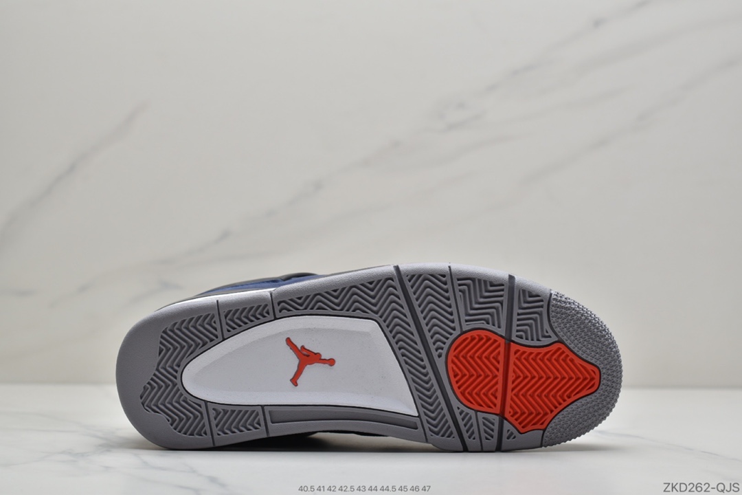 270 公司级 Air Jordan 4 WNTR”Loyal Blue”迈克尔·乔丹AJ4代中帮复古休闲运动文化篮球鞋“小阿姆黑蓝毛巾公牛”CQ9597-401