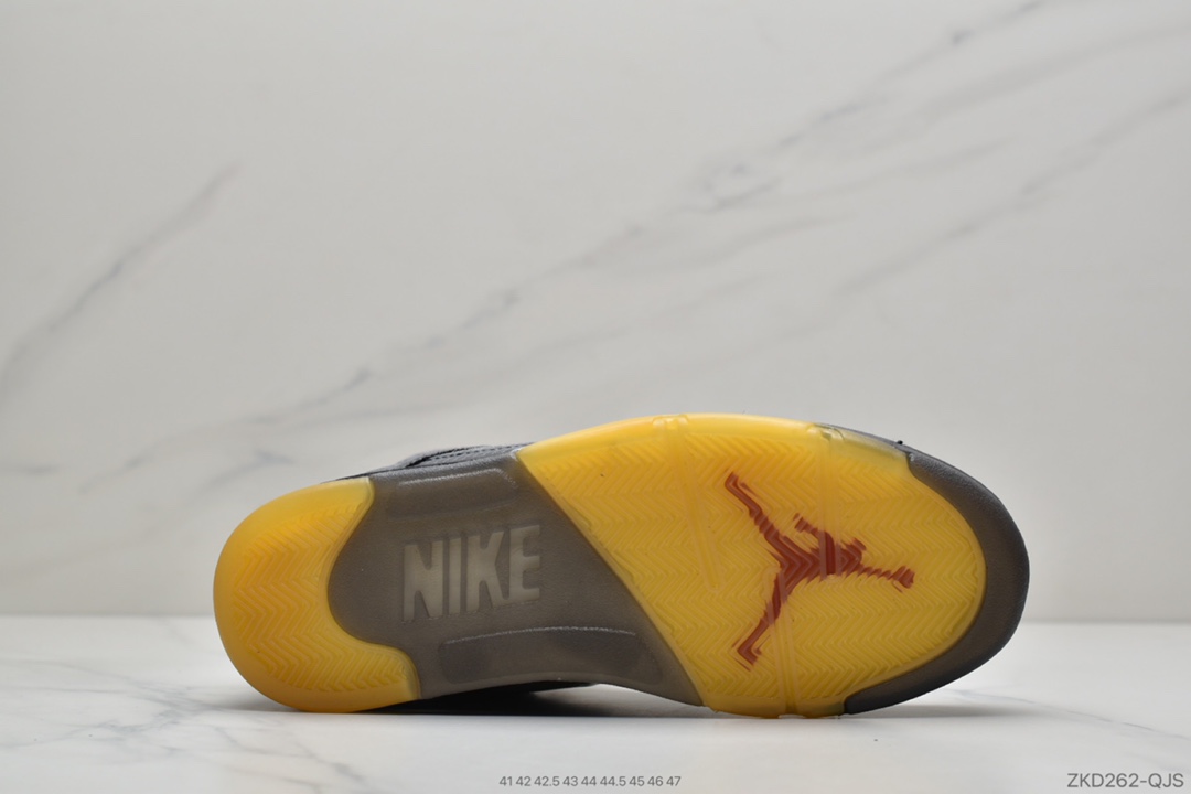 270 公司级 Off-White x Air Jordan Retro 5”Black/Muslin-Fire Red” 黑蝉翼 CT8480-001