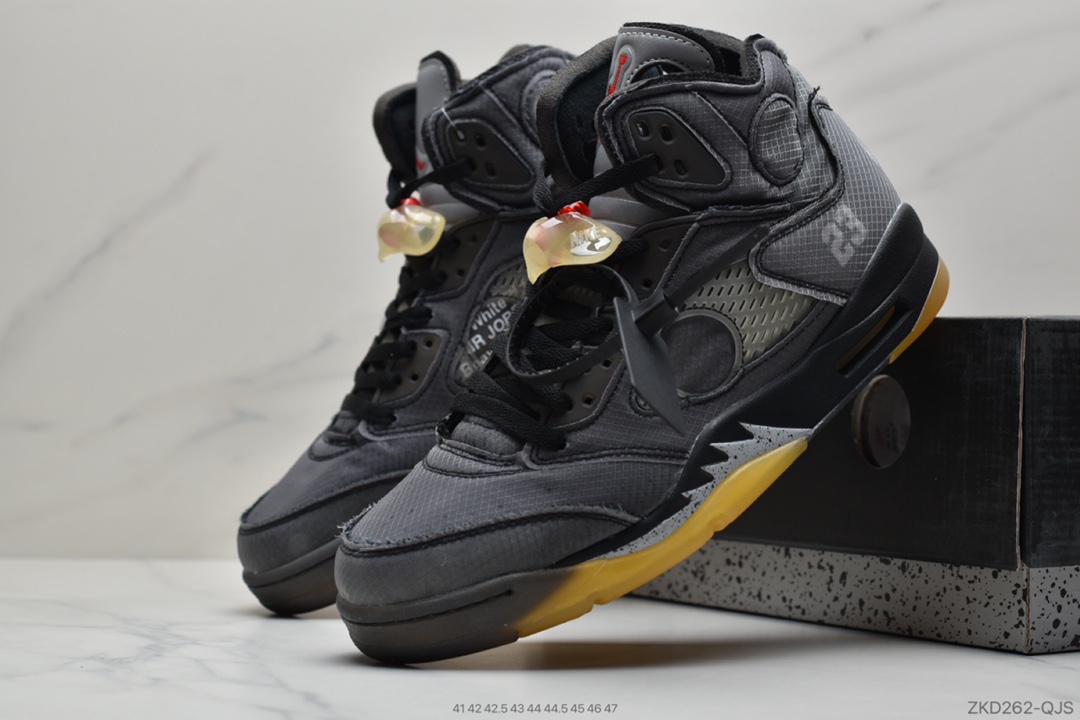 270 公司级 Off-White x Air Jordan Retro 5”Black/Muslin-Fire Red” 黑蝉翼 CT8480-001