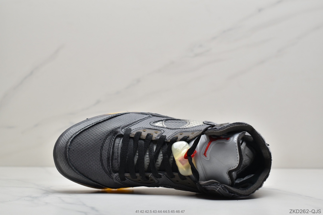 270 公司级 Off-White x Air Jordan Retro 5”Black/Muslin-Fire Red” 黑蝉翼 CT8480-001