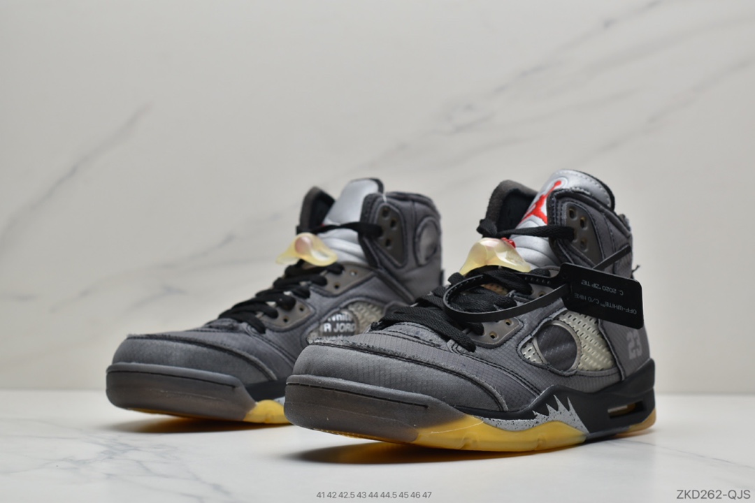 270 公司级 Off-White x Air Jordan Retro 5”Black/Muslin-Fire Red” 黑蝉翼 CT8480-001