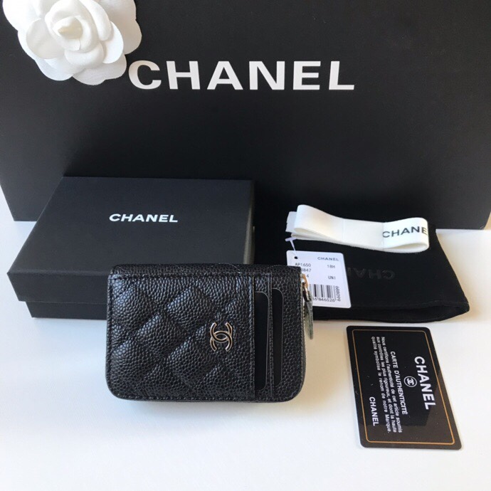 Chanel 新款 、小拉链菱格零钱包