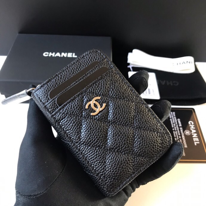 Chanel 新款 、小拉链菱格零钱包