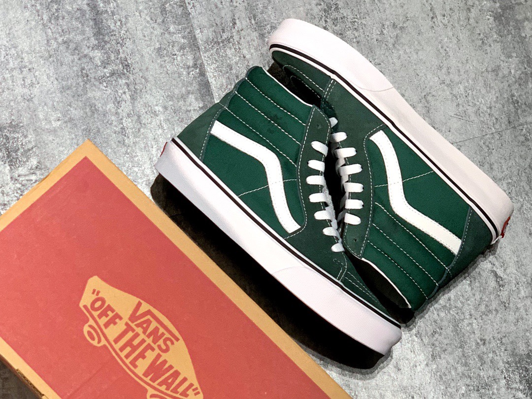 下调140 Vans SK8-Hi 经典系列 深绿色高帮