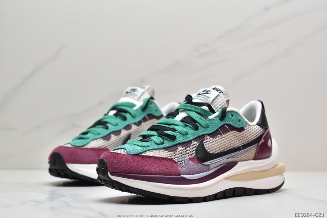 360 公司级Sacai x Nike Vaporwaffle String Villain Red 酒红纯原大厂 DD3035-200