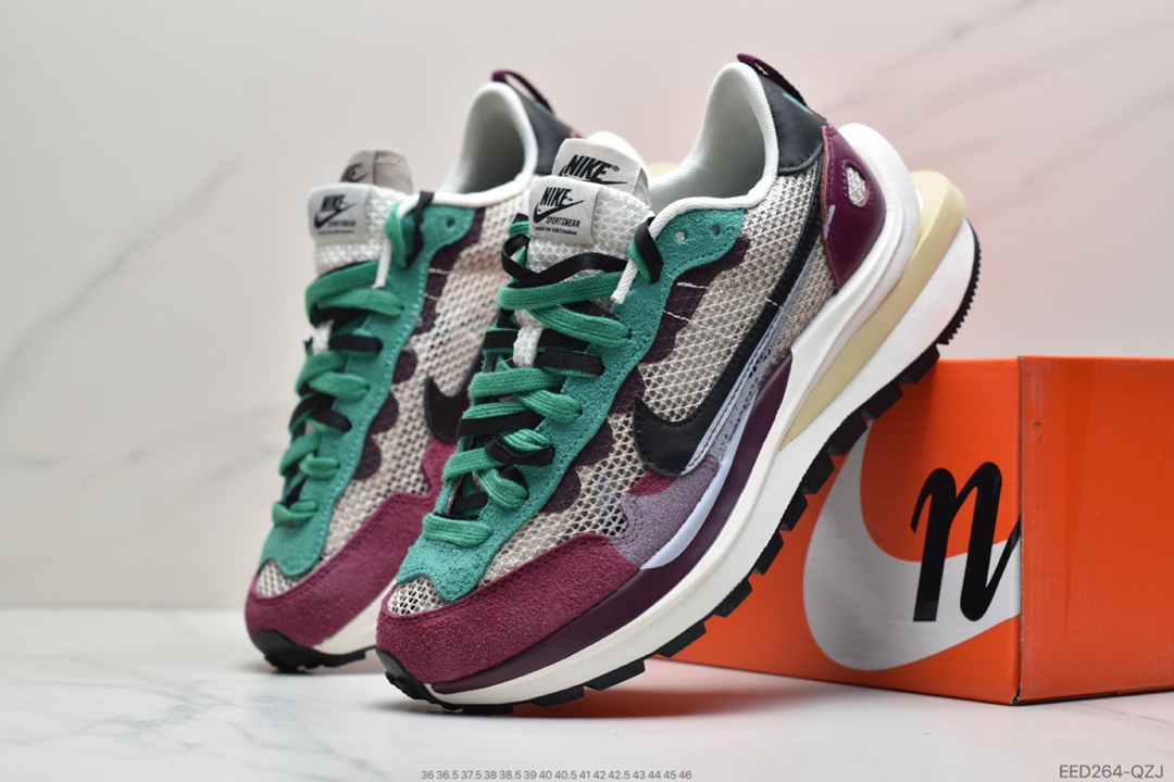 360 公司级Sacai x Nike Vaporwaffle String Villain Red 酒红纯原大厂 DD3035-200