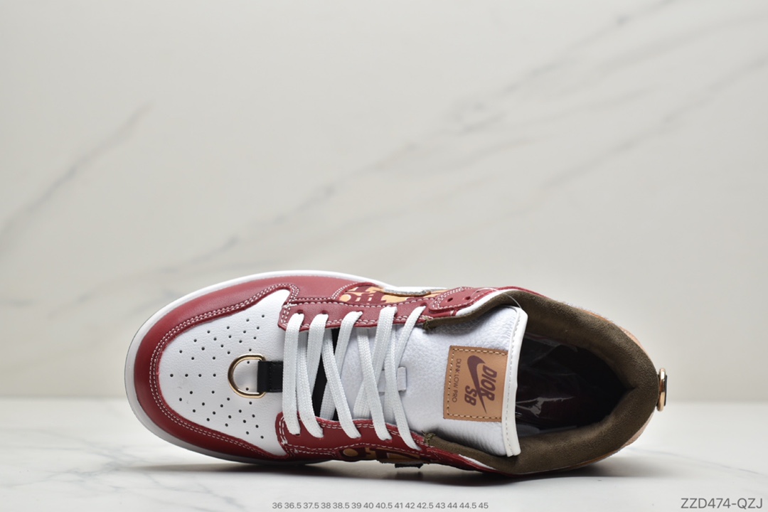 250 公司级耐克Nike SB Dunk Low x Dior 迪奥提花联名 扣篮系列复古低帮休闲运动滑板板鞋BQ6817-002
