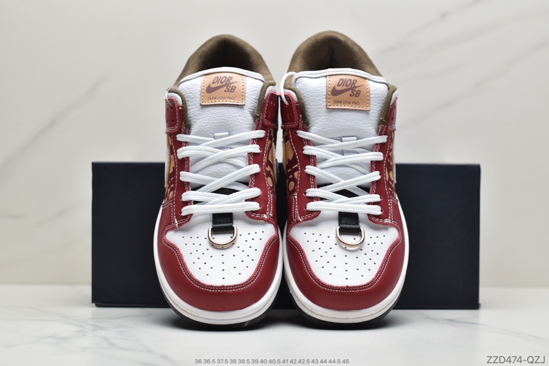 250 公司级耐克Nike SB Dunk Low x Dior 迪奥提花联名 扣篮系列复古低帮休闲运动滑板板鞋BQ6817-002