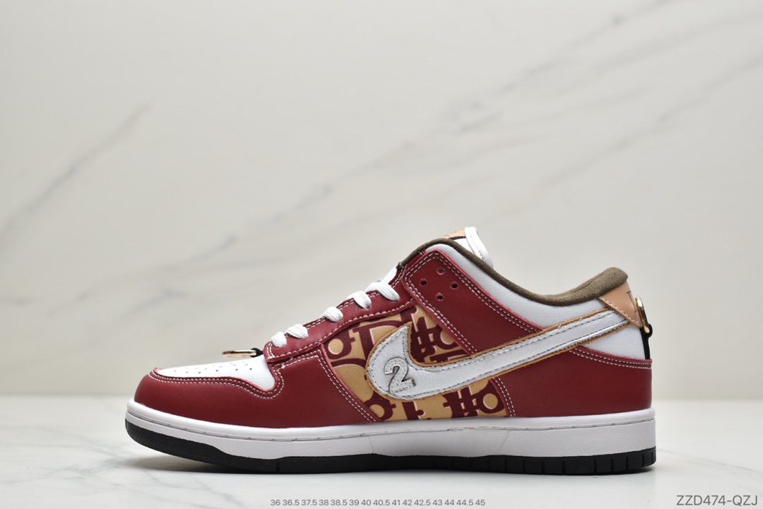 250 公司级耐克Nike SB Dunk Low x Dior 迪奥提花联名 扣篮系列复古低帮休闲运动滑板板鞋BQ6817-002