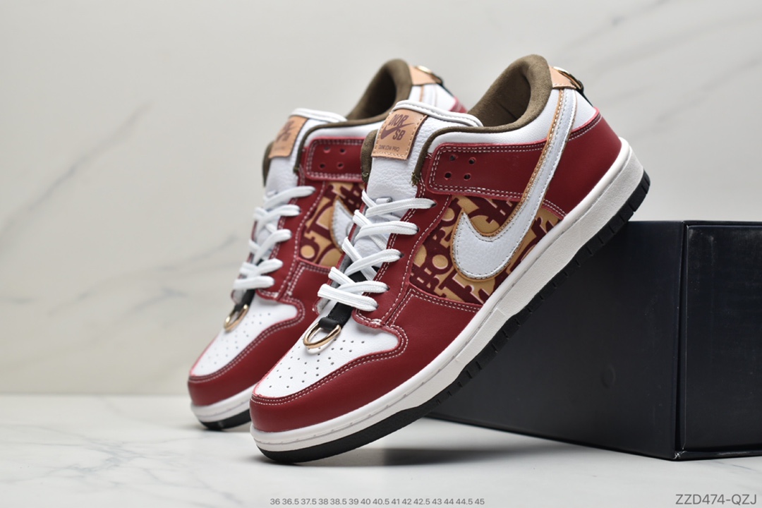 250 公司级耐克Nike SB Dunk Low x Dior 迪奥提花联名 扣篮系列复古低帮休闲运动滑板板鞋BQ6817-002