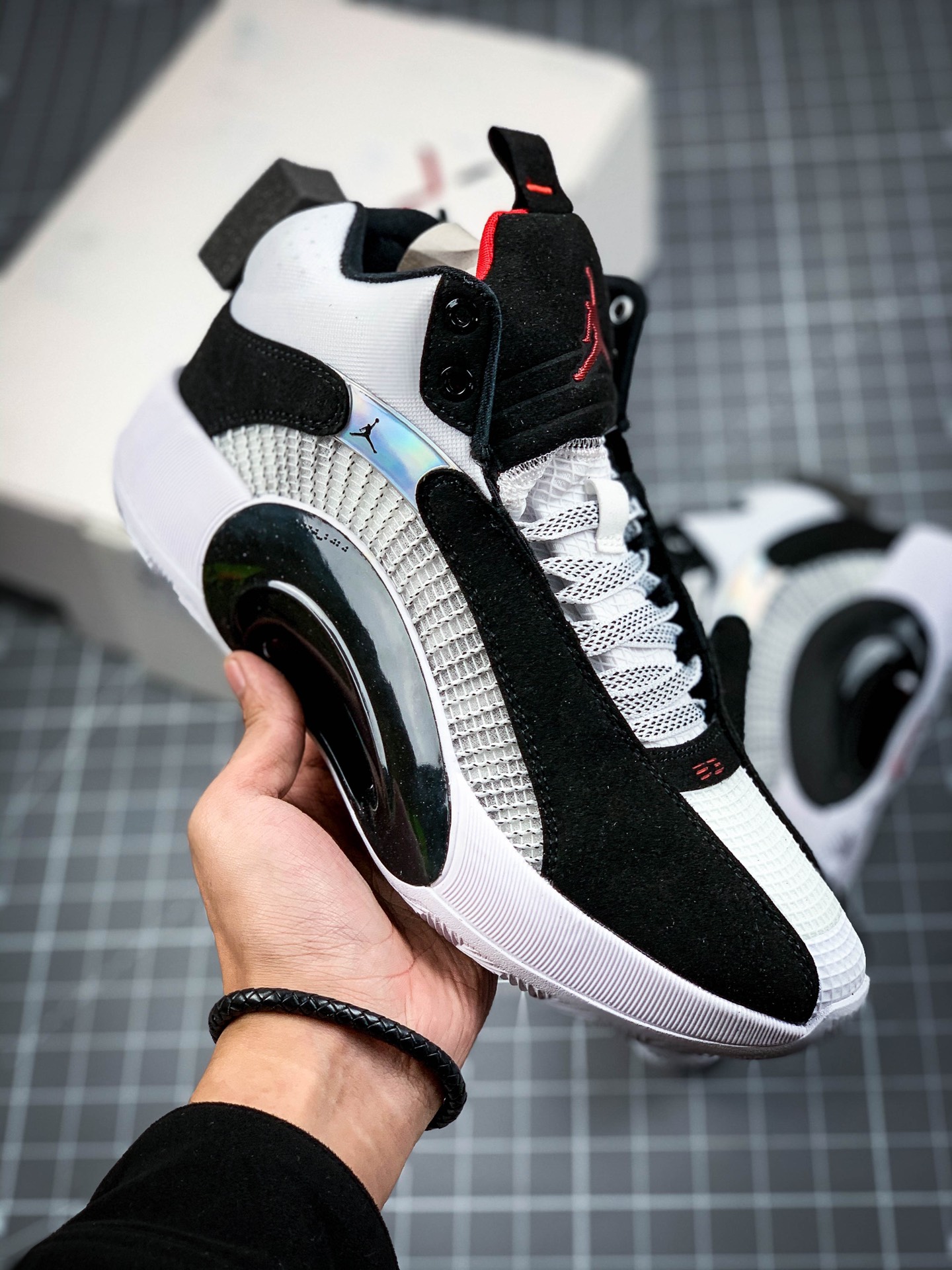 260 Nike Air Jordan XXXV SP-TP PF”DNA”AJ35代中帮镂空缓震科技休闲运动篮球鞋“黑白红”CQ4228-001