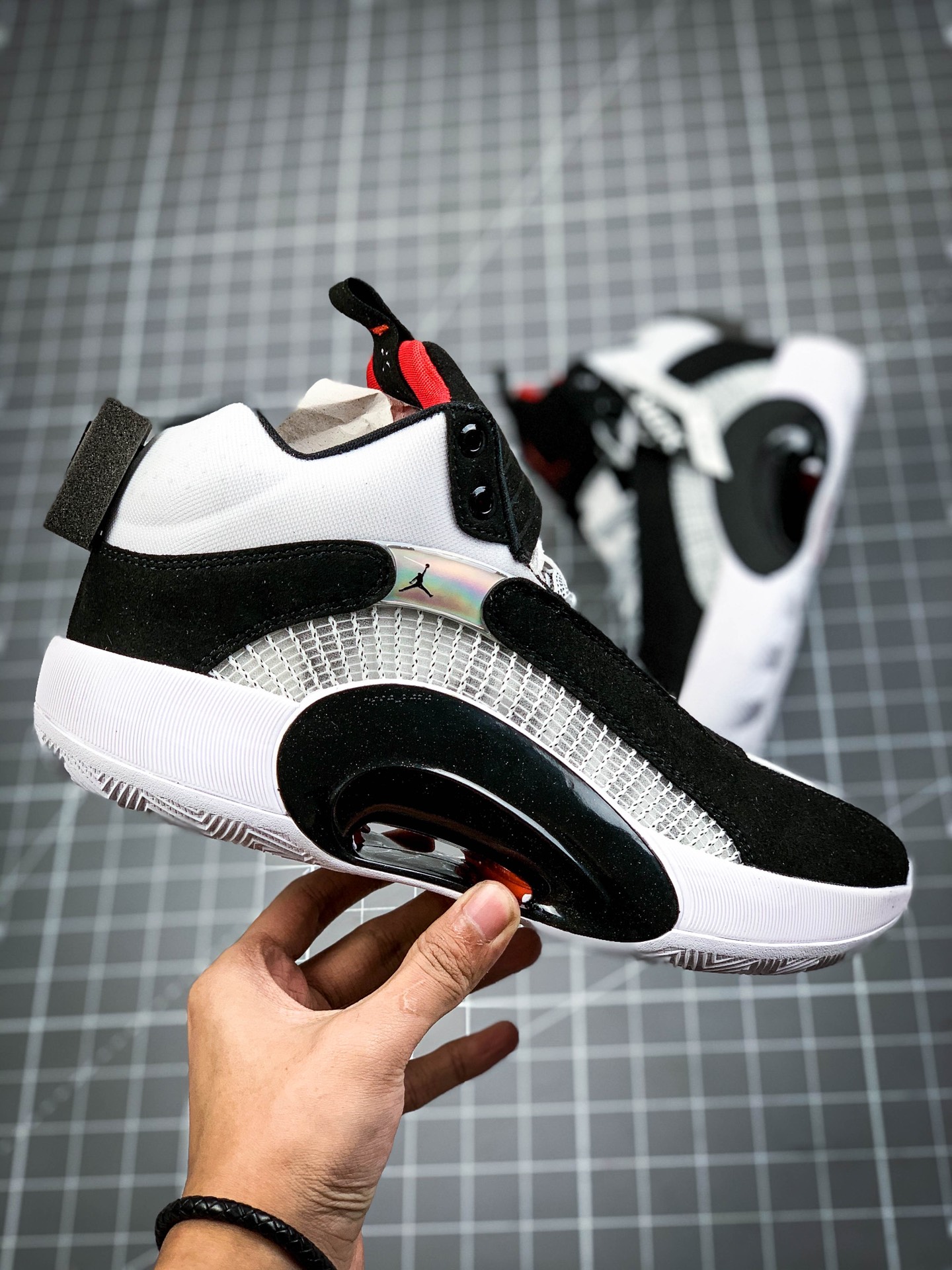 260 Nike Air Jordan XXXV SP-TP PF”DNA”AJ35代中帮镂空缓震科技休闲运动篮球鞋“黑白红”CQ4228-001