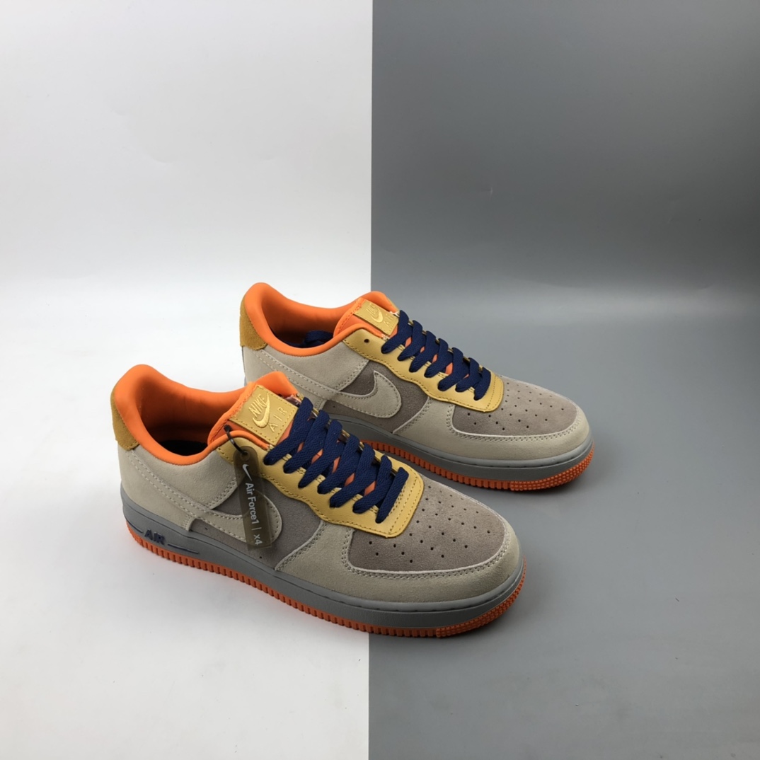 200 Nk Air Force 1  LOW'07  “灰拼橙”空军一号低帮休闲板鞋 DD7209-105