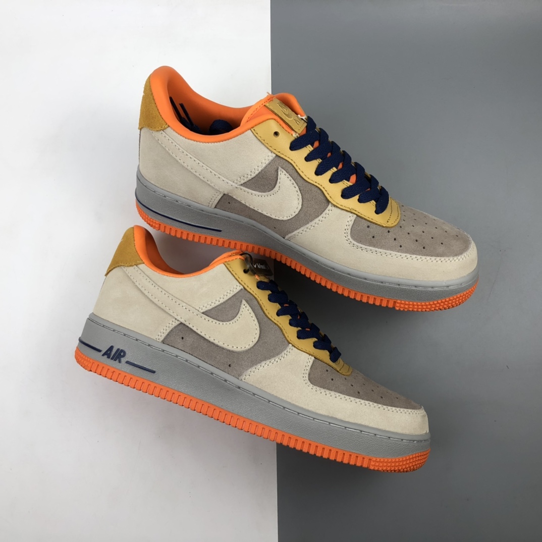 200 Nk Air Force 1  LOW'07  “灰拼橙”空军一号低帮休闲板鞋 DD7209-105