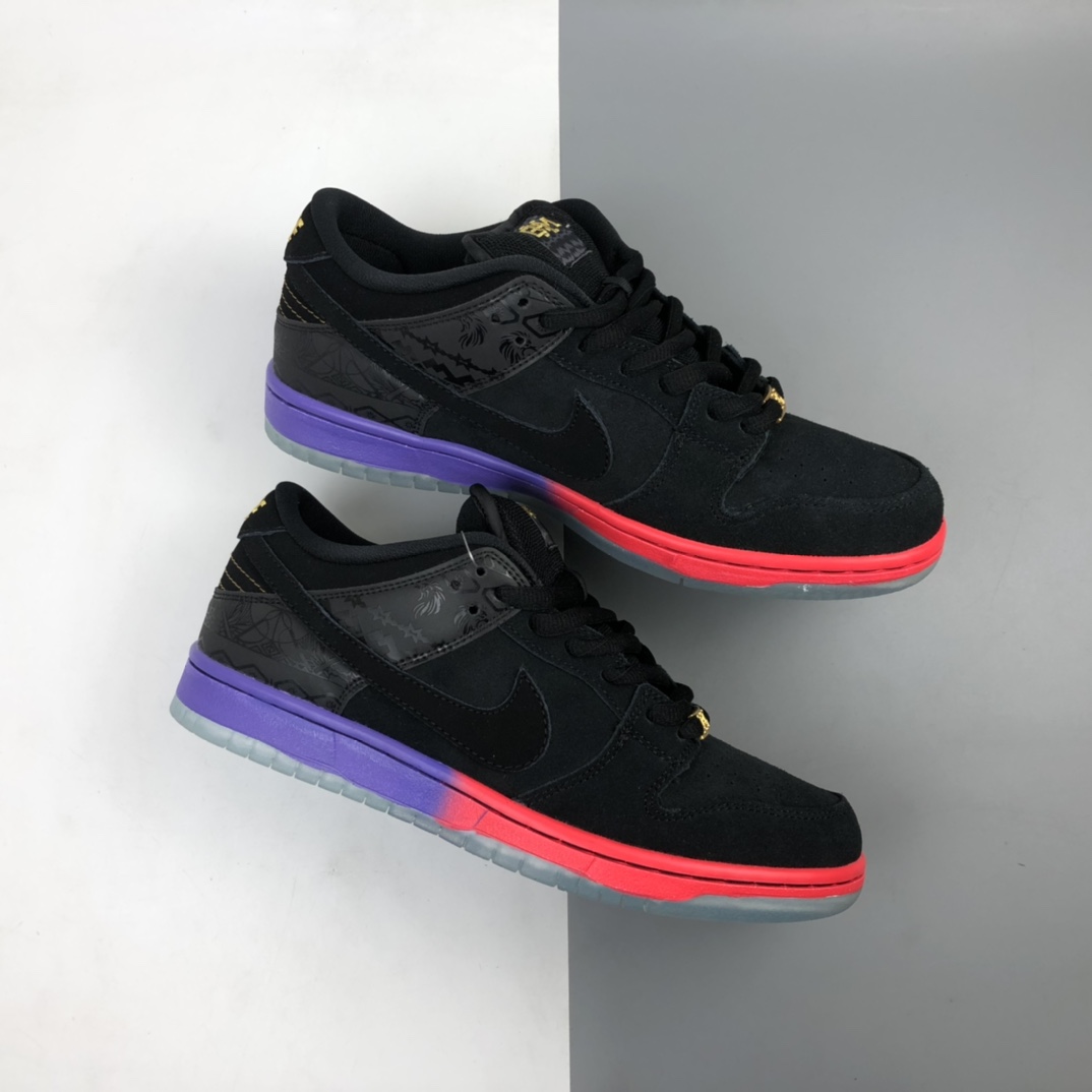 280 Nk Dunk Low Premium SB BHM 扣篮系列复古低帮休闲运动滑板板鞋 黑人月彩虹 504750-001